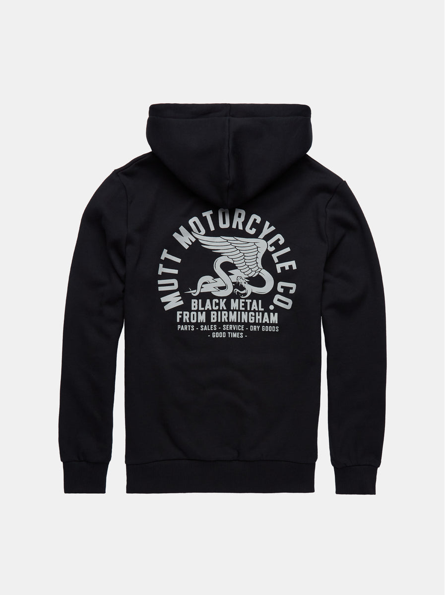 Mutt Piston Head Hoodie in Black Mutt Motorccyles Mutt Motorcycles